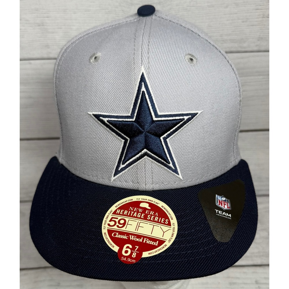 New Era Dallas Cowboys 59FIFTY Heritage Series Classic Wool Fitted Hat Sz 6 7/8